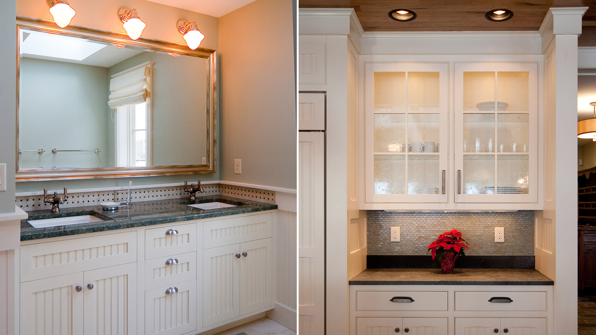 Lake Champlain Vermont bathroom vanity and kitchen cabinets