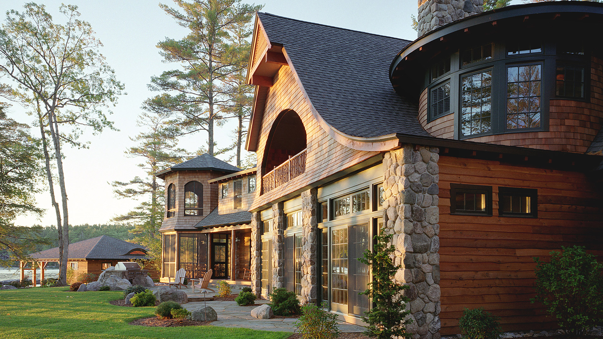 Pinyon Retreat Adirondack style house on Lake Winnipesaukee