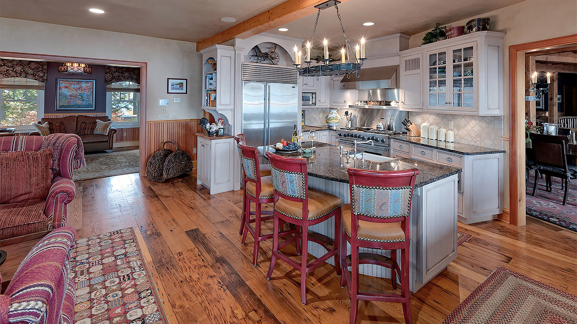 Pinyon Retreat Adirondack style house on Lake Winnipesaukee kitchen
