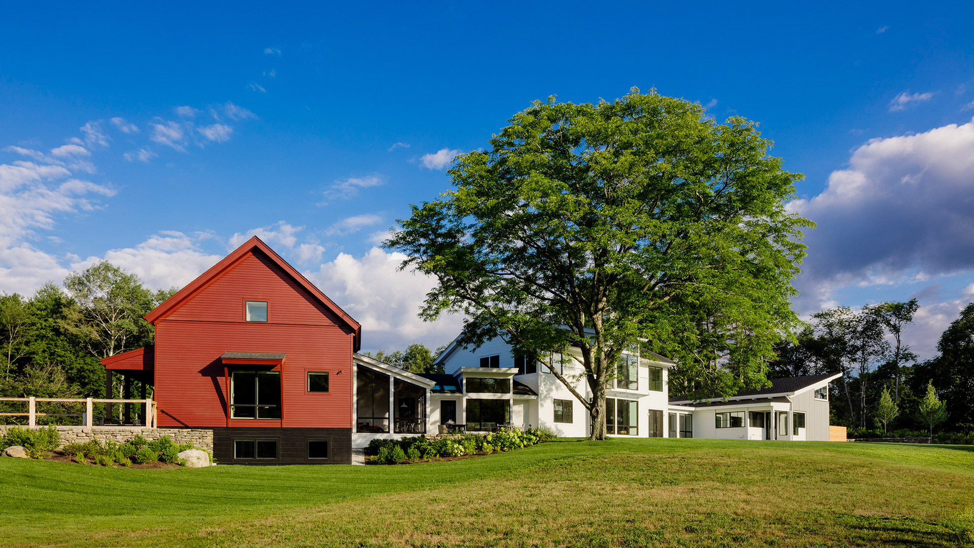 Concord Massachusetts art studio, main house and barn with music studio