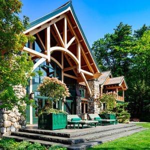 Lake Winnipesaukee, New Hampshire Timber truss gable end
